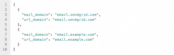 Assign domain response example.