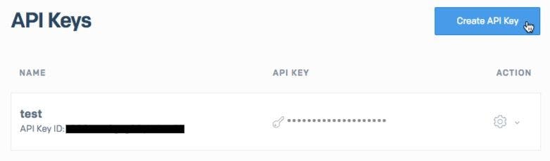 Create API Key button.