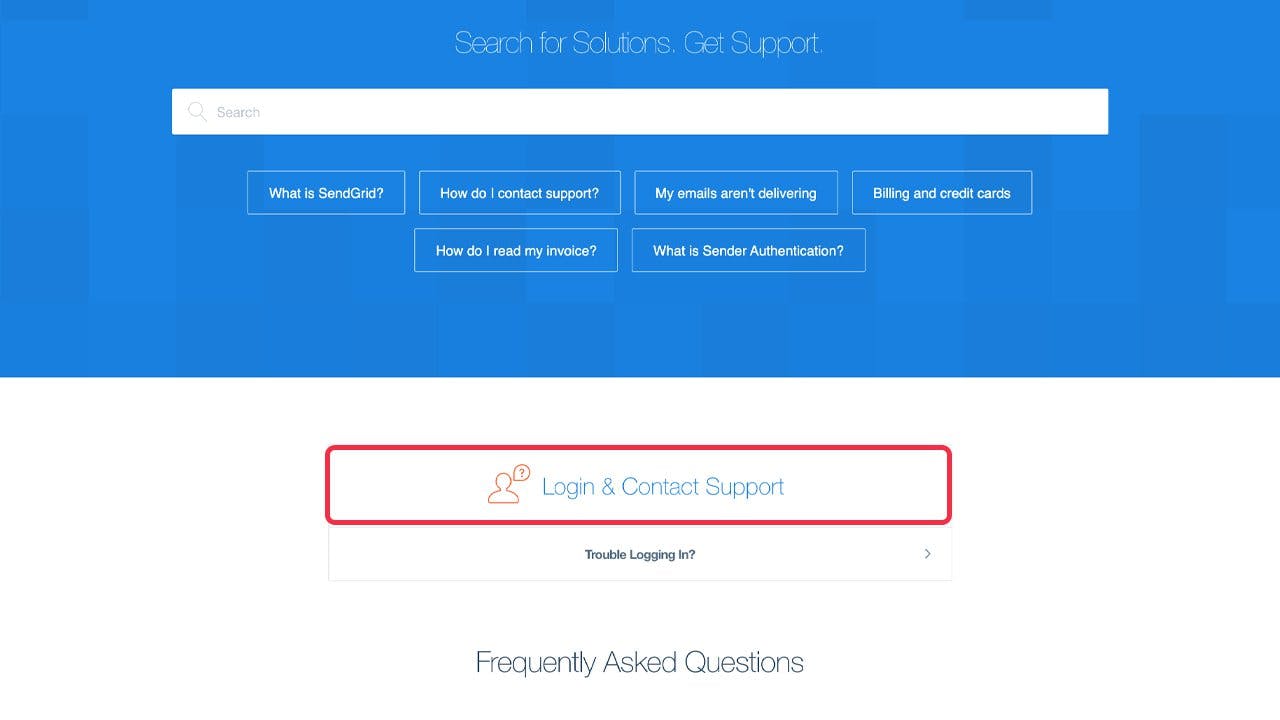 A link on the Support Portal page where customers can log in to submit a support ticket.