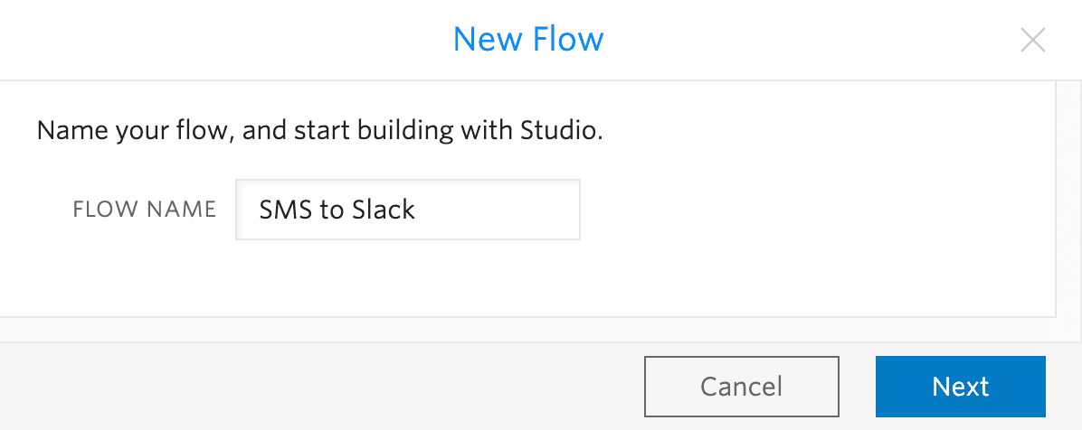 SMS to Slack Flow.