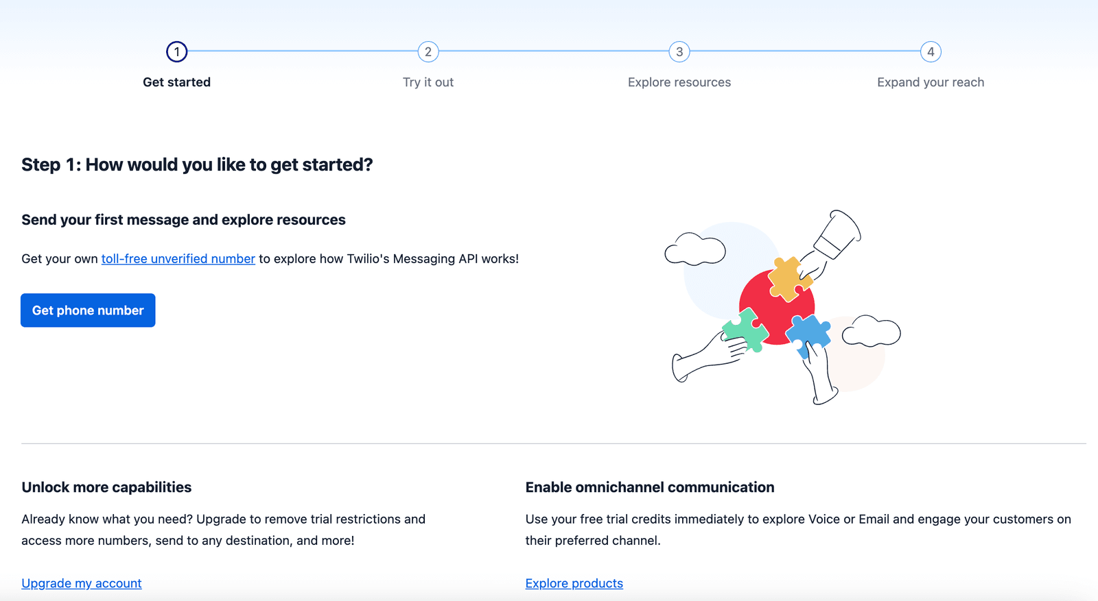 Free Trial Step One screen.