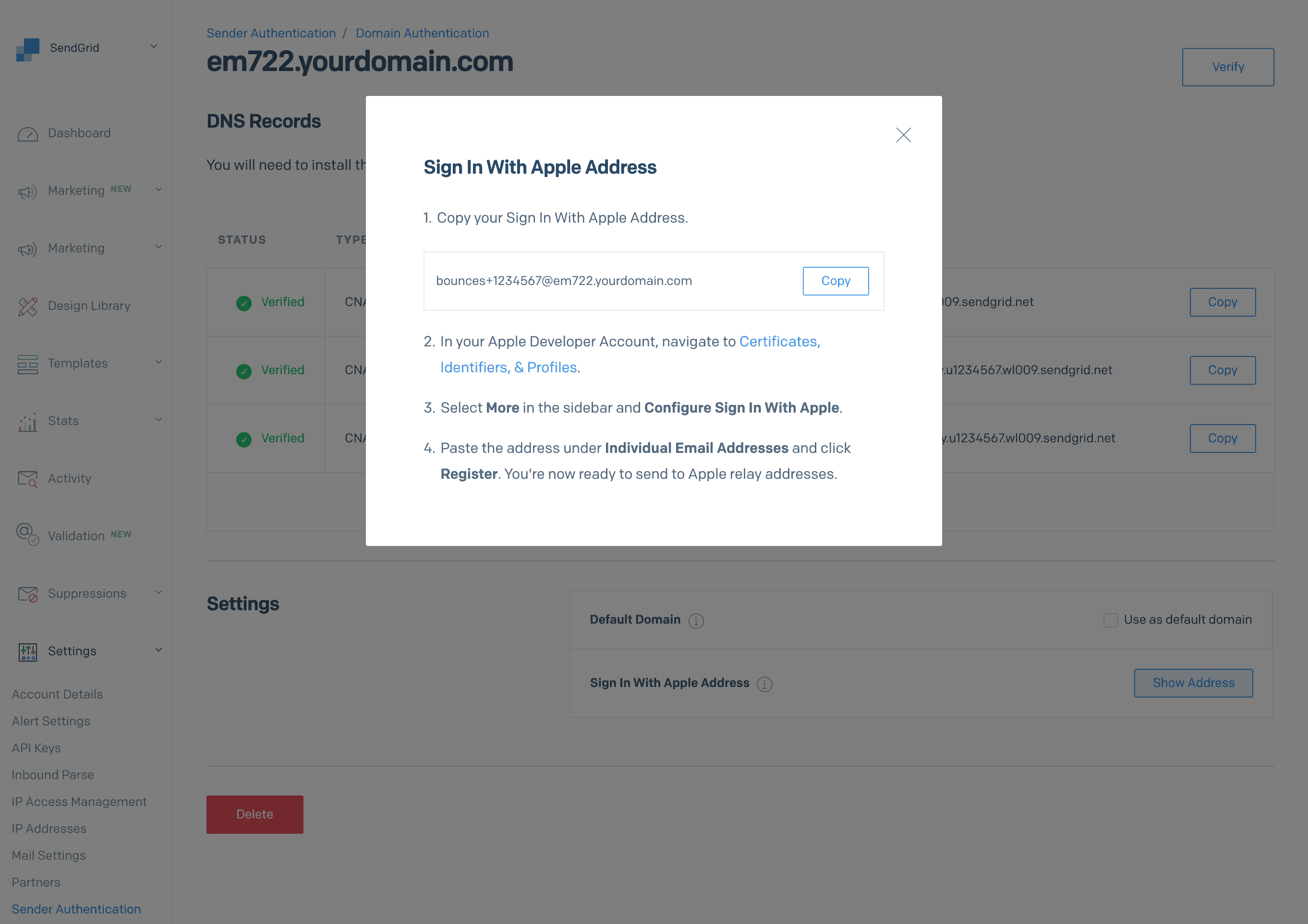 Allowed email address.
