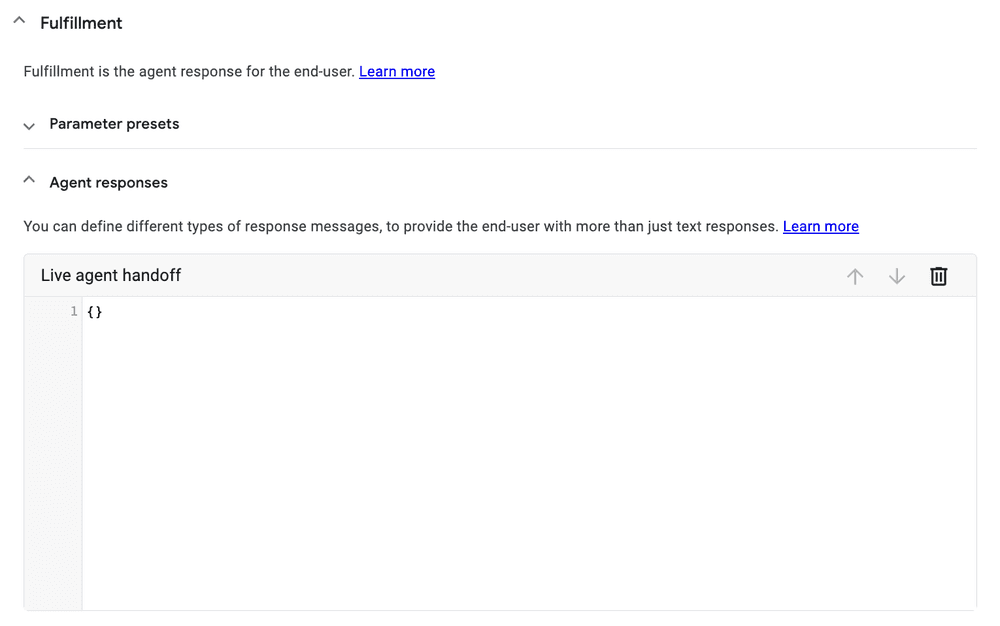 Google Dialogflow CX Virtual Agent Live agent handoff fulfillment.