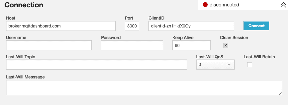 The HiveMQ web UI.