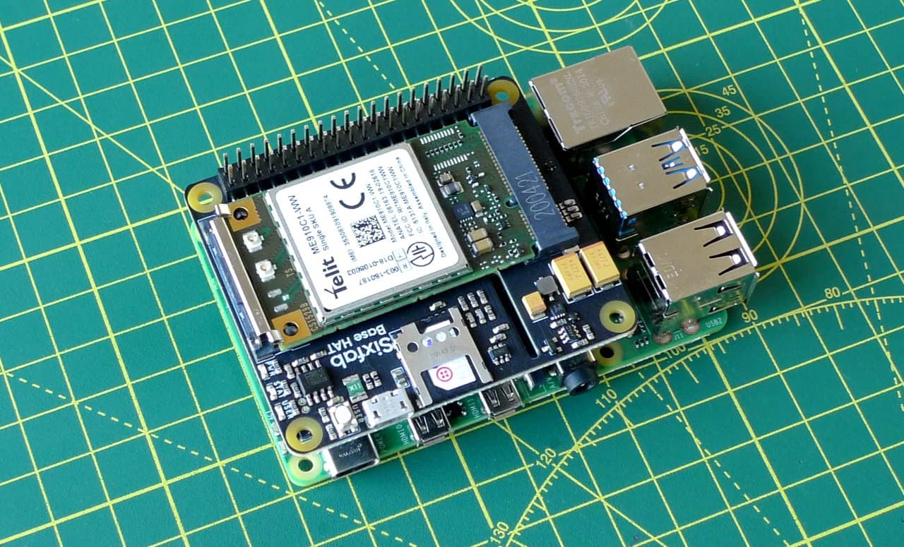 Fit the Base Hat onto the Pi GPIO pins.