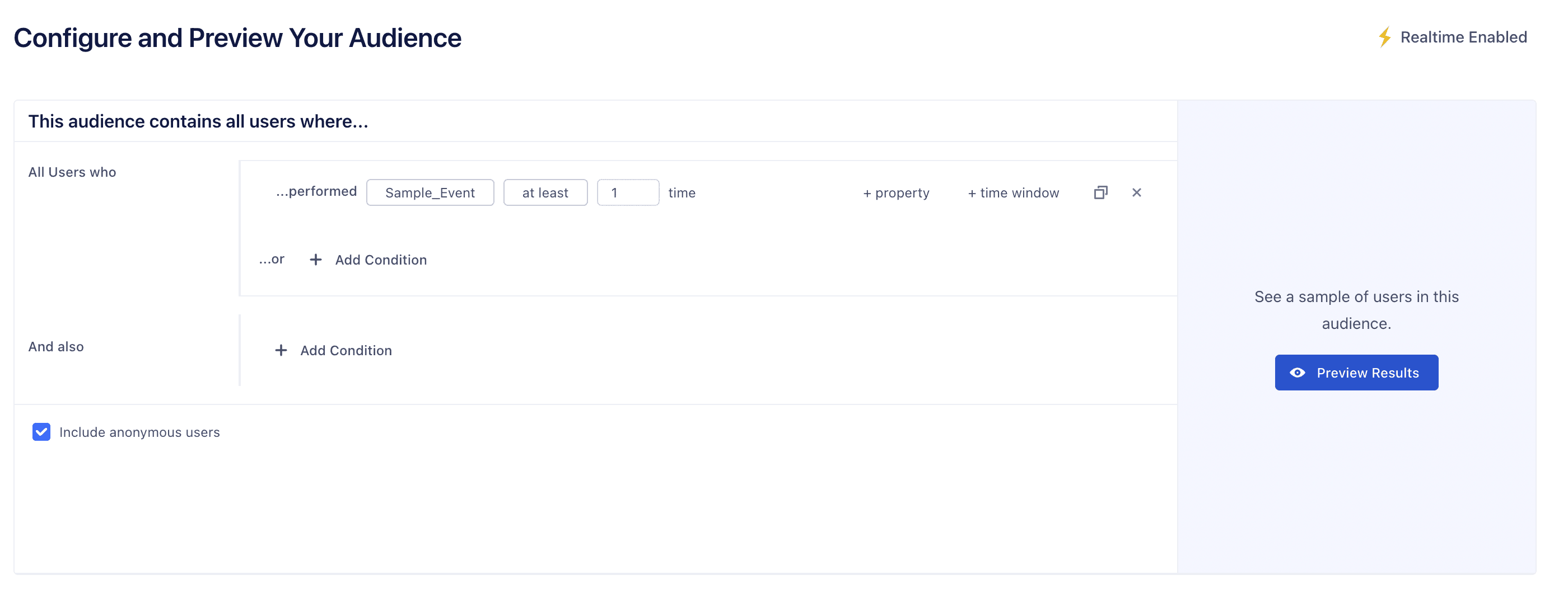 Configure and Preview Your Trait page with audience containing users who completed an order at least once, within 7 days.