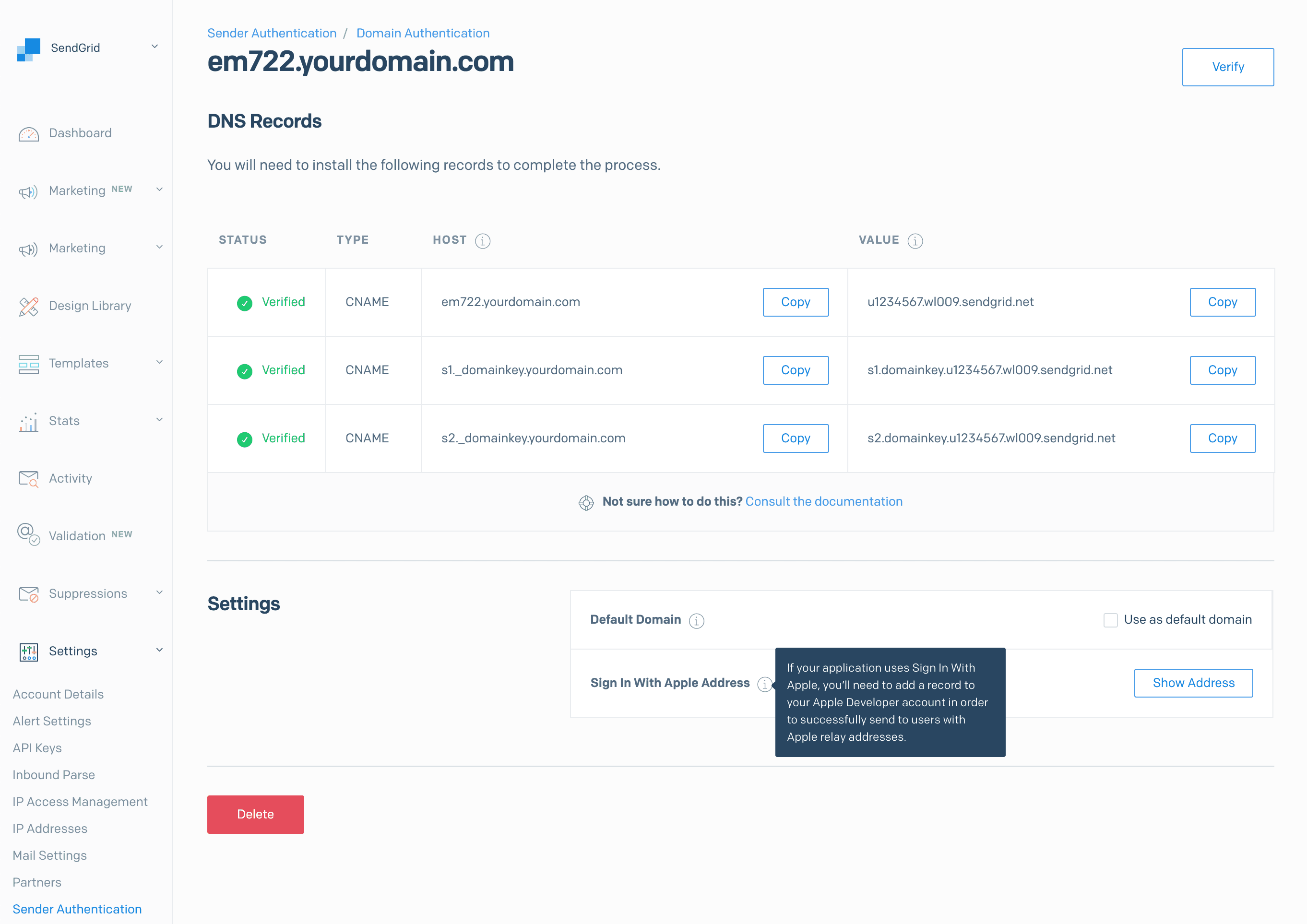 Sign in with Apple Tooltip.