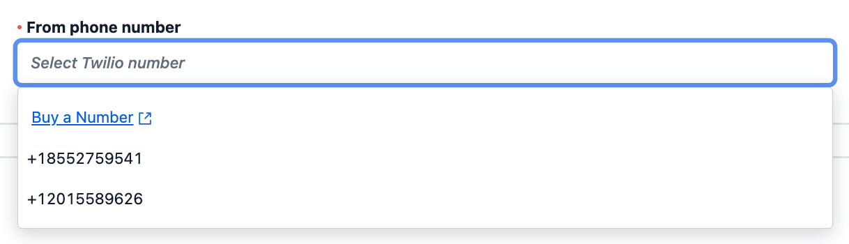 From phone number showing multiple numbers.