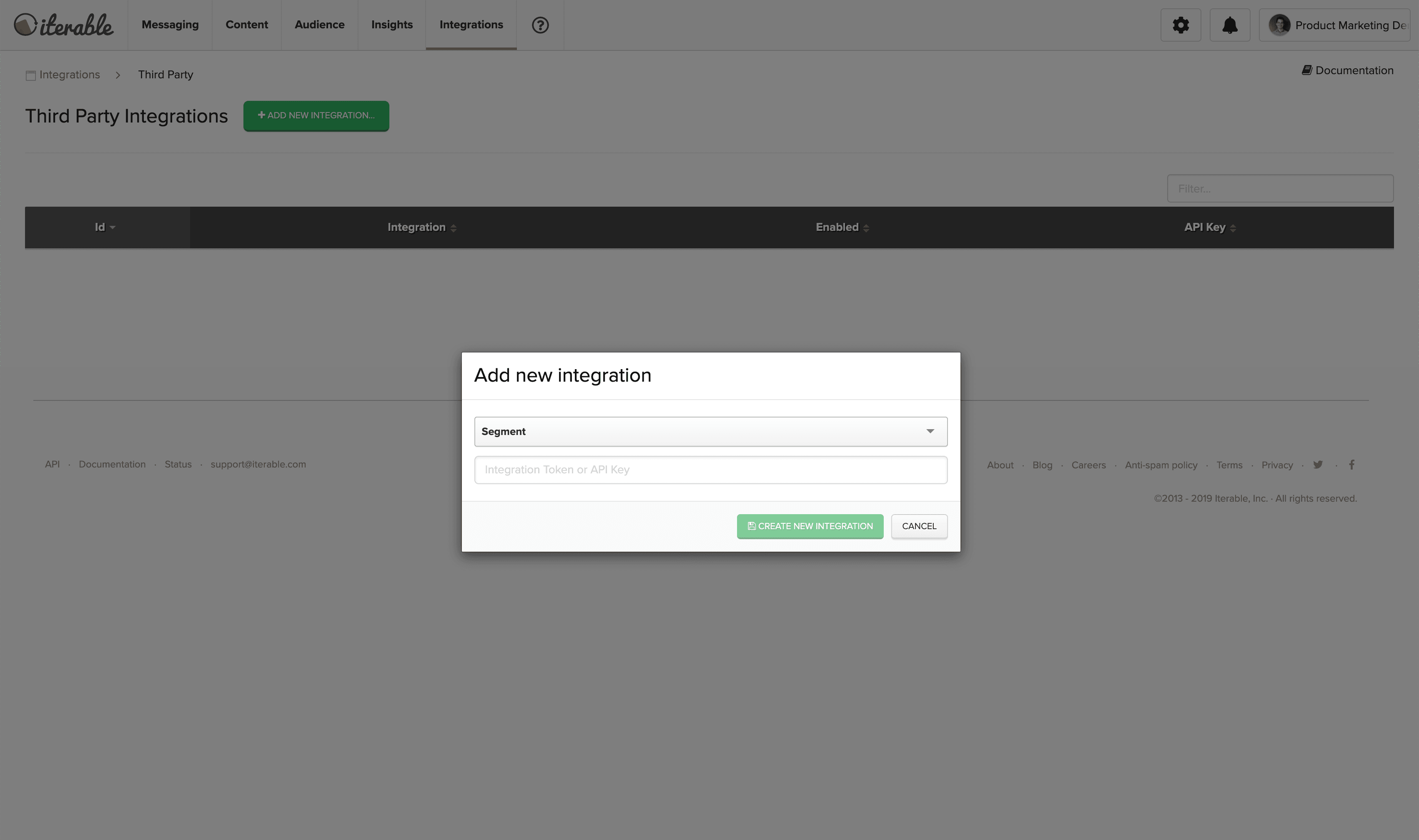 The Enable syncing to Segment window in Amplitude.
