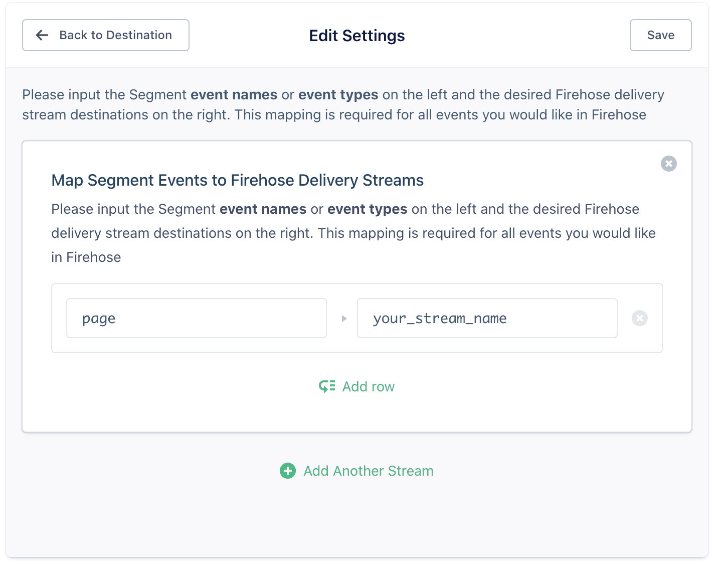 page event mapping screenshot.