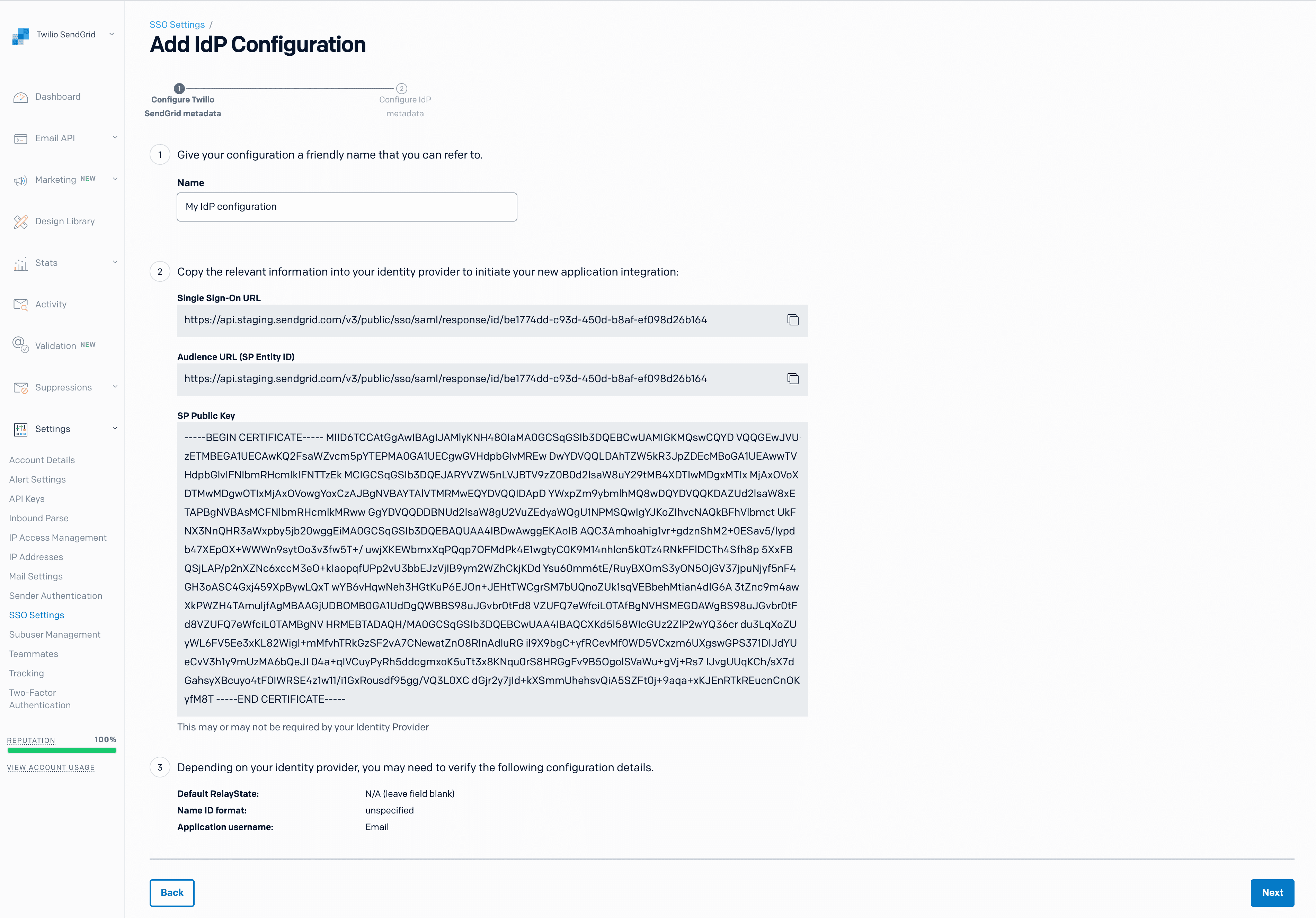 Add an IdP configuration.