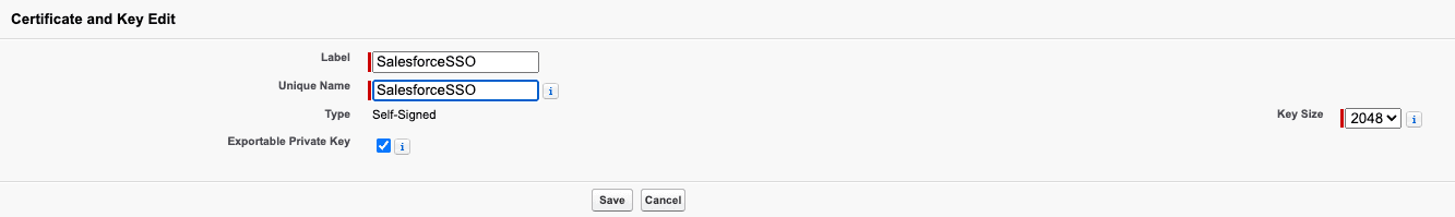 Certificate and Key Edit Salesforce.