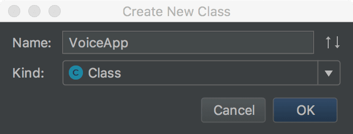 Create new VoiceApp class.