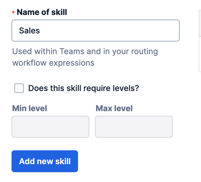 Add a new Skill in the Flex Admin UI.