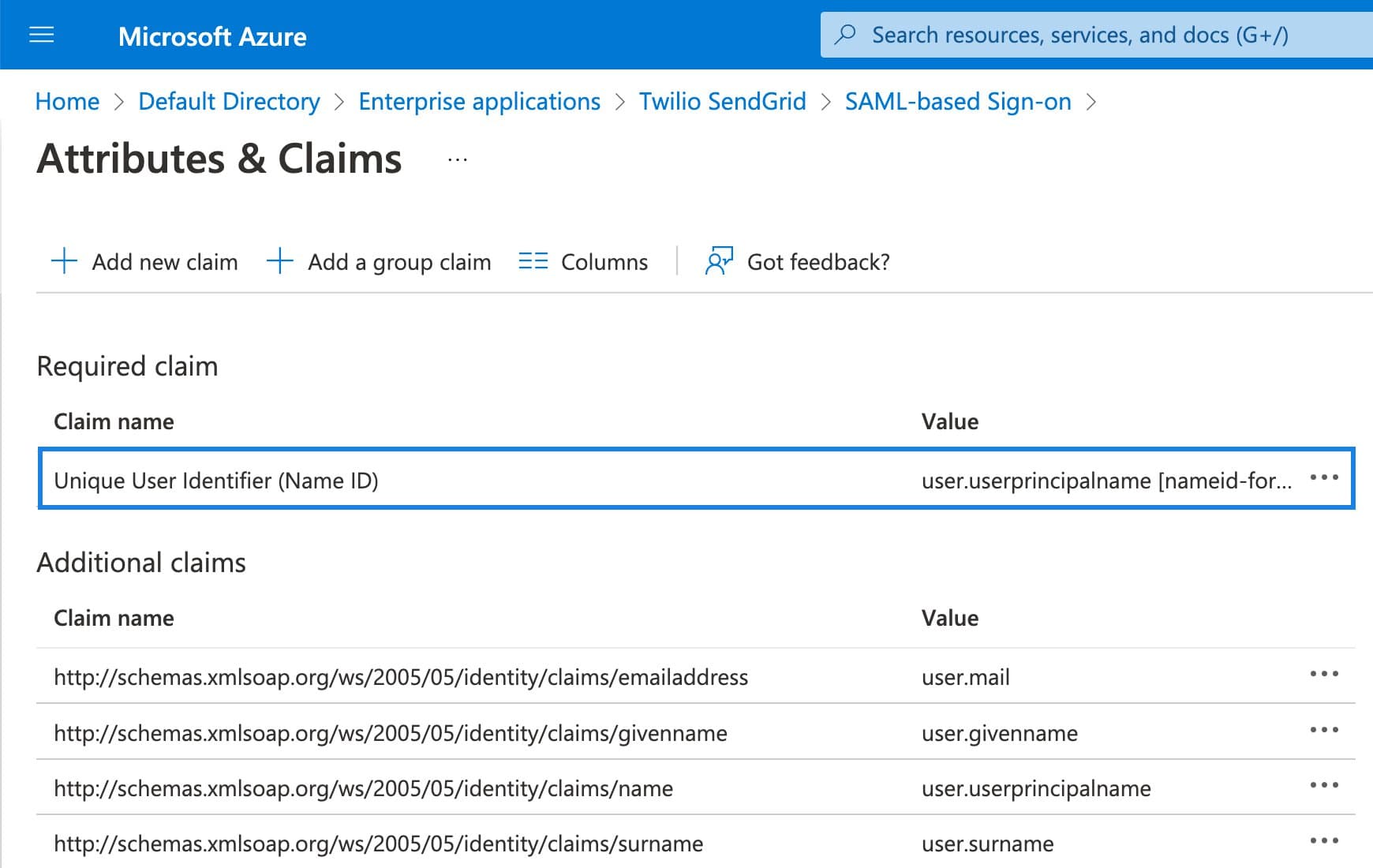 Configure the Unique User ID.