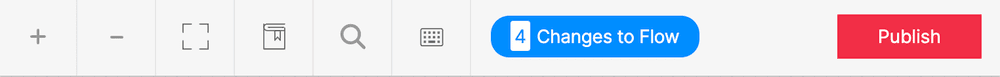 Toolbar with publish button and changes to flow indicator.