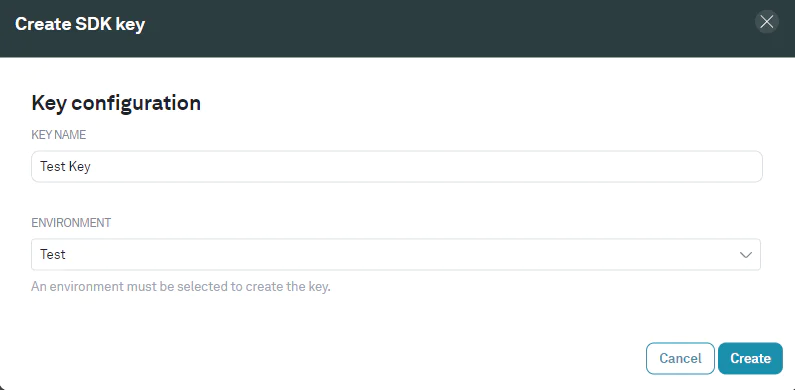Create an SDK key