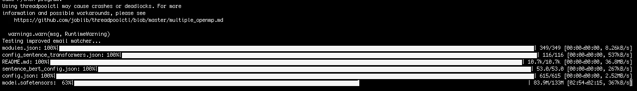 Console output with progress bars indicating the usage of different spaCy models like en_core_web_sm and en_core_web_md. Console output with progress bars indicating the usage of different spaCy models like en_core_web_sm and en_core_web_md.
