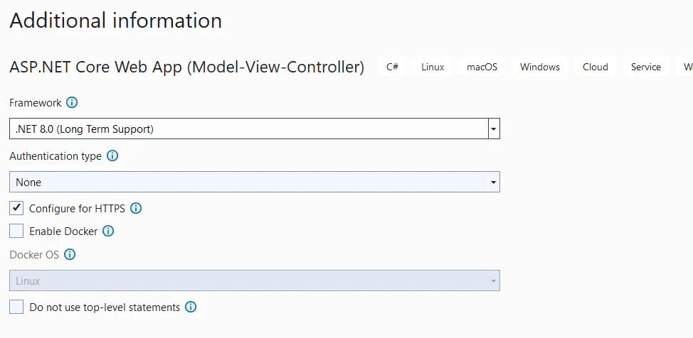 Choose .net framework