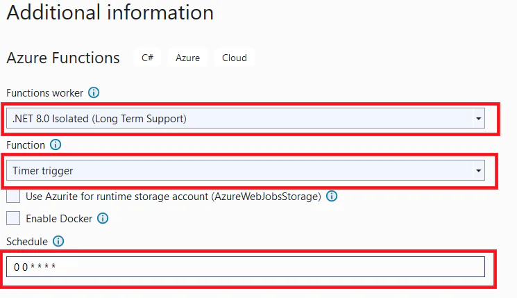 Additional function information