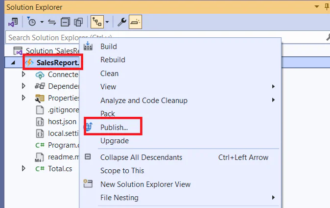 configure publish in visual studio