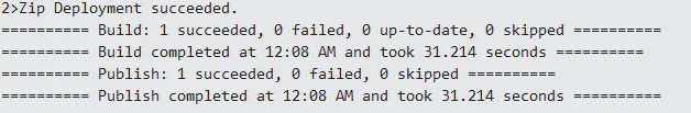 publish output in visual studio