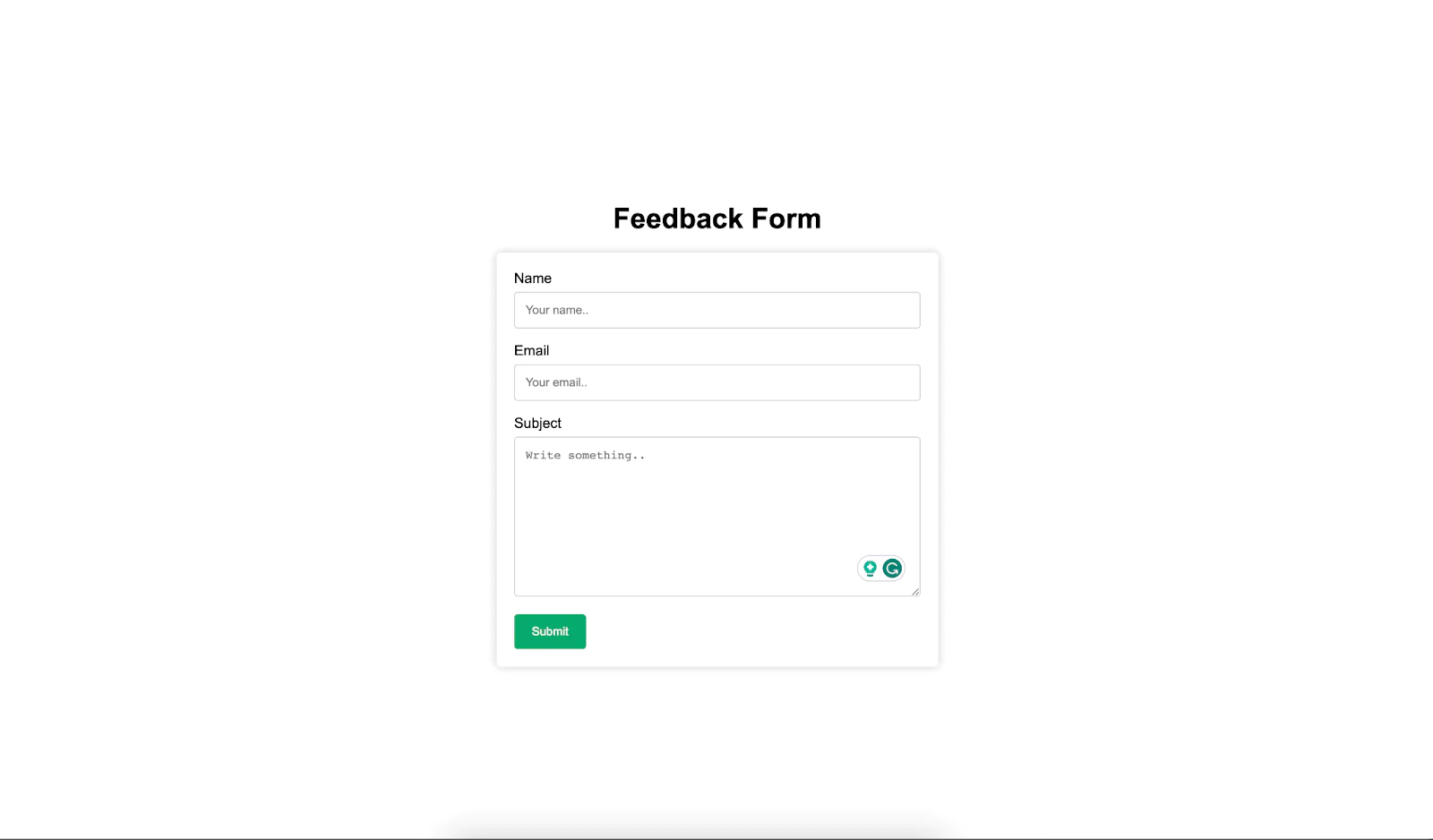 Feedback form