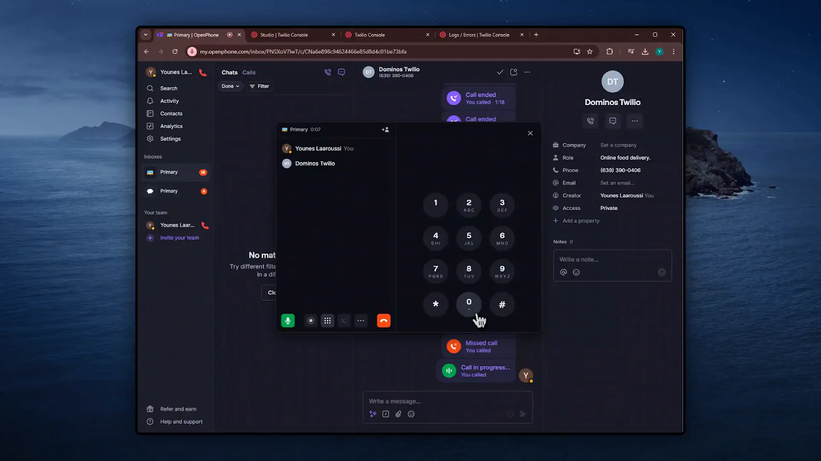 Screenshot of a team collaboration app showing a voice call in progress with chat messages and contacts listed. Screenshot of a team collaboration app showing a voice call in progress with chat messages and contacts listed.