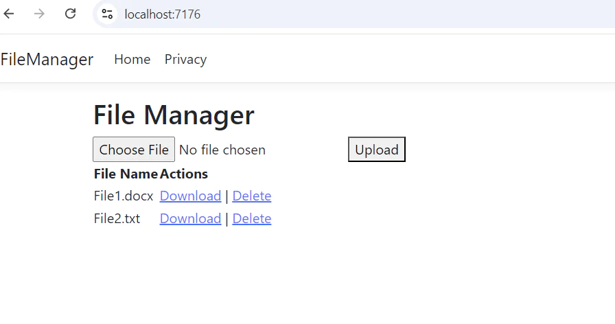 File manager UI