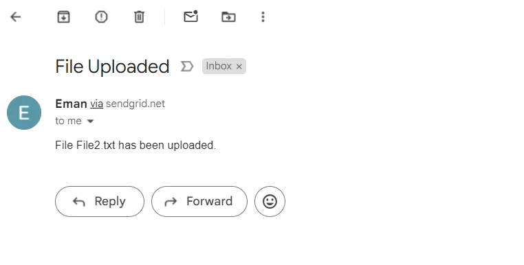 File manager notification