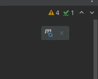 Screenshot of a code editor showing error and git status icons. Load or register the dependency into your project