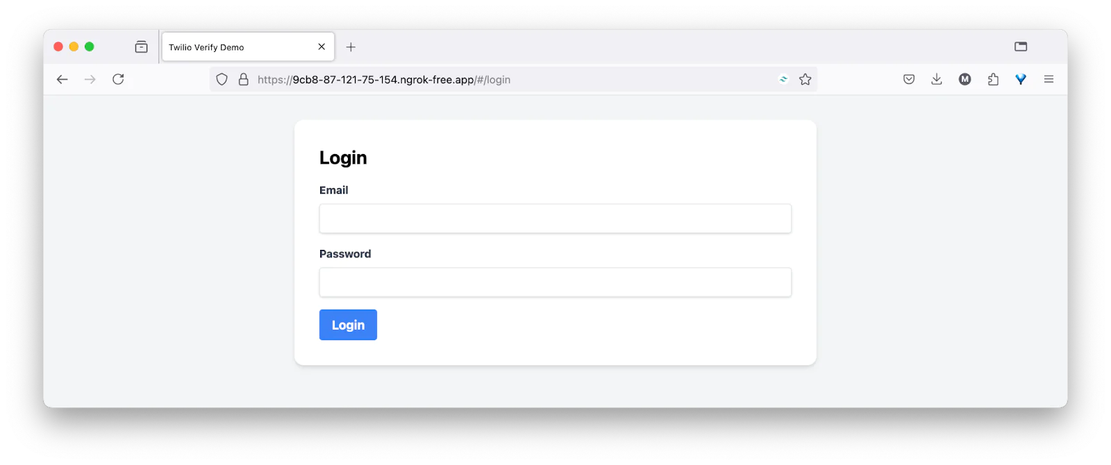 Screenshot of a login page with fields for email and password and a blue login button. Screenshot of a login page with fields for email and password and a blue login button.