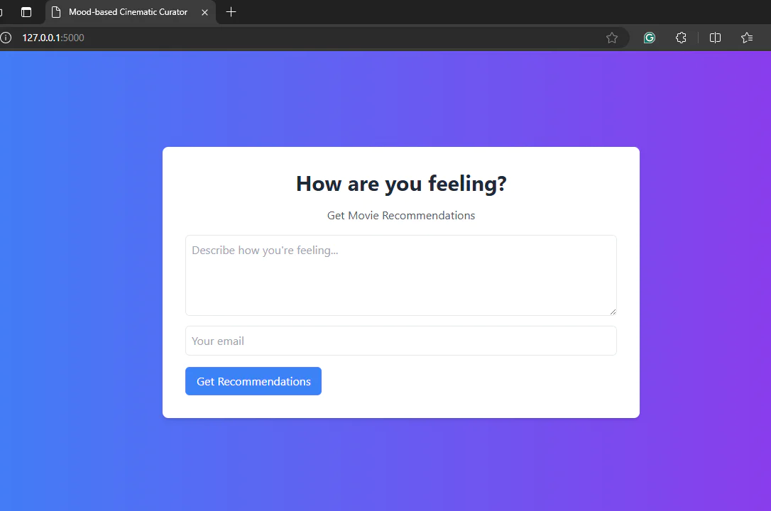 Mood-Based Cinematic Curator UI