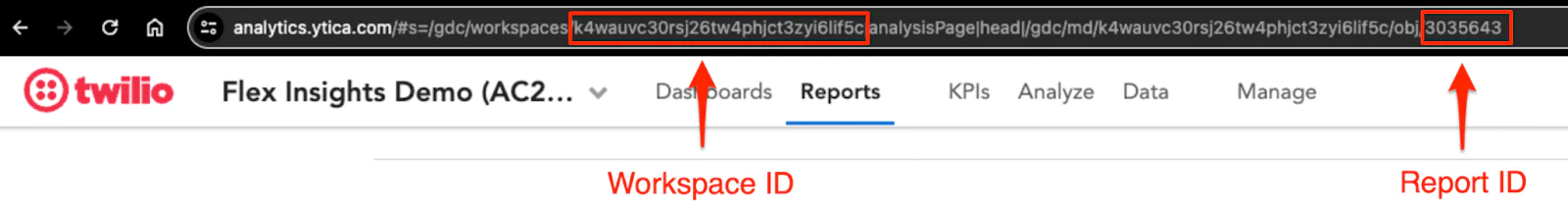 Where to find the Flex Insights ID