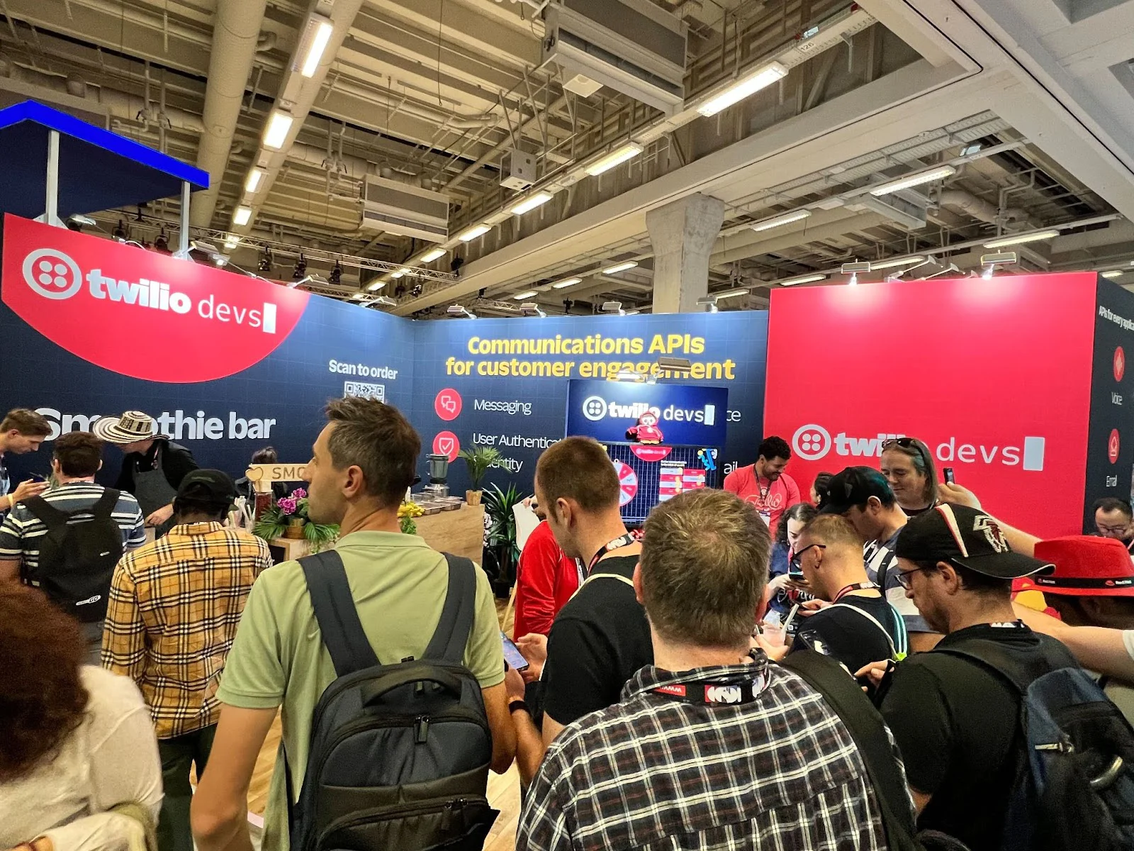 The Twilio booth was busy at all times