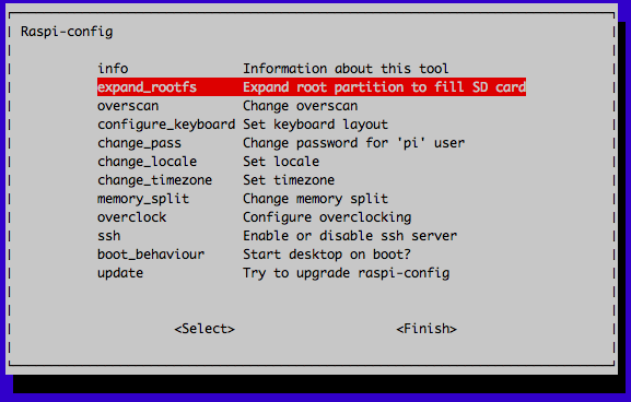 Expand root fs