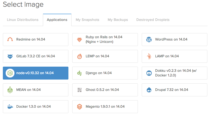 DigitalOcean Control Panel