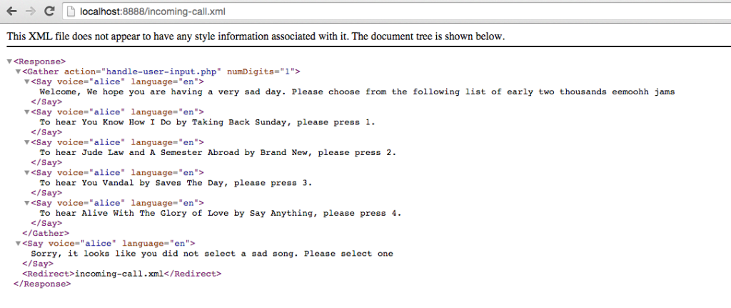 xml localhost