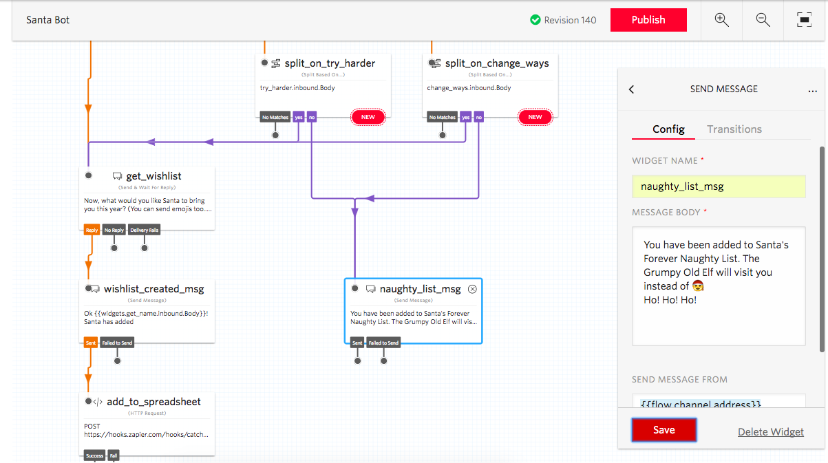 send message in twilio studio