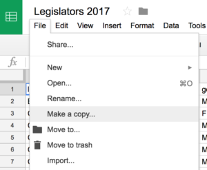 You can make a copy of a spreadsheet by selecting the file menu then choosing 'Make a copy...'