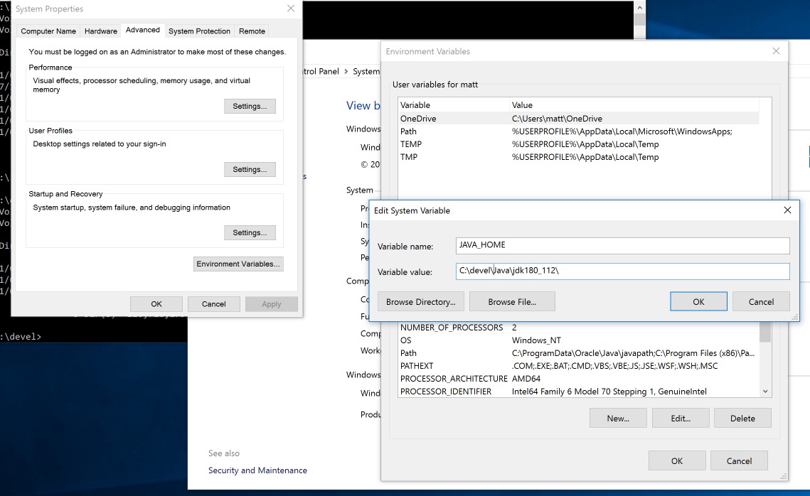 Set JAVA_HOME under environment variables.