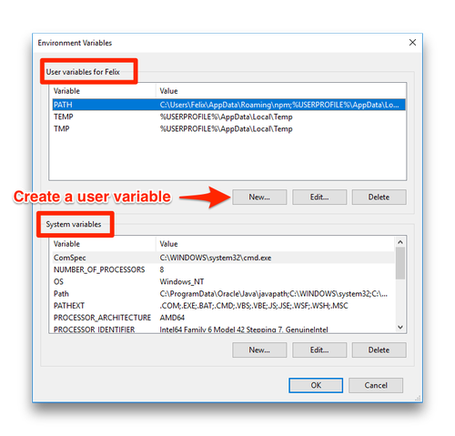 localisations des variables utilisateur et système