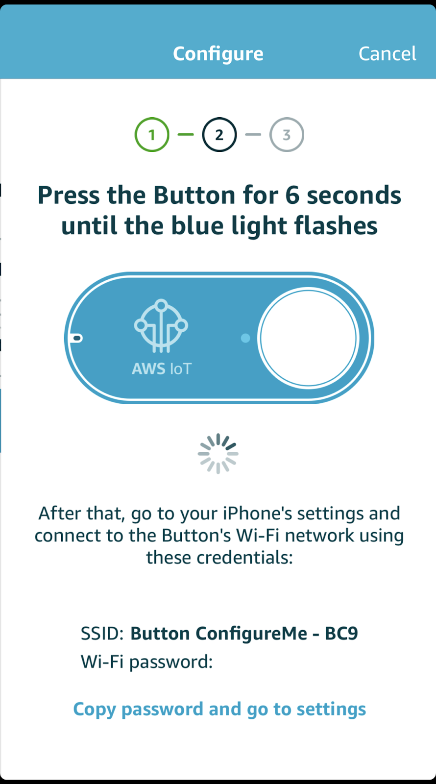 Pairing process for a phone and Amazon IoT button