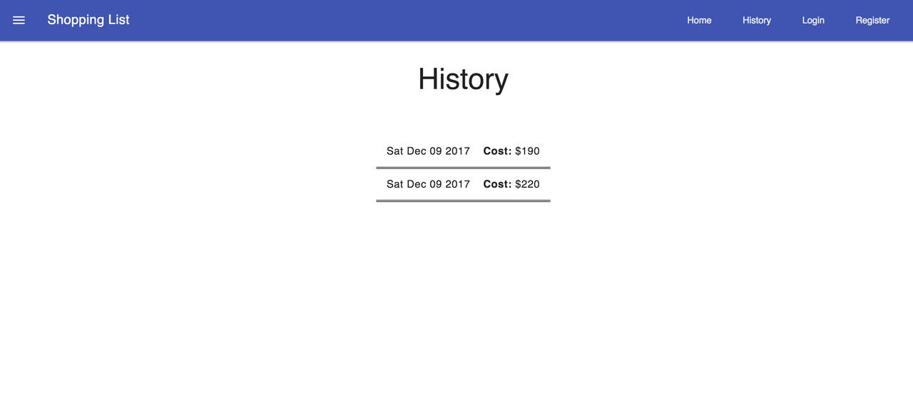 Offline-First PWA Shopping List History