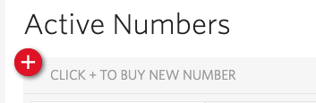 Active numbers section in the Twilio Console