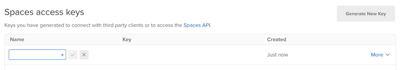 DigitalOcean Spaces API Key