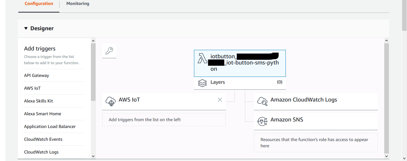 AWS IoT Designed screen