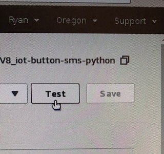 Lambda test event trigger button