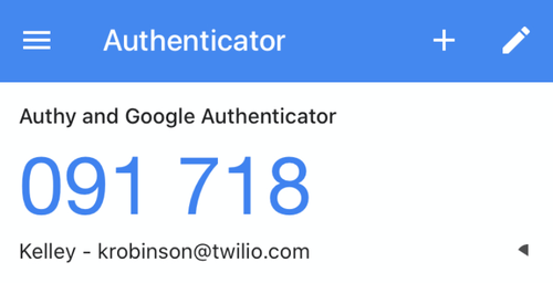 Google Authenticator Added Token