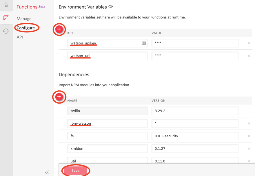 configure Function